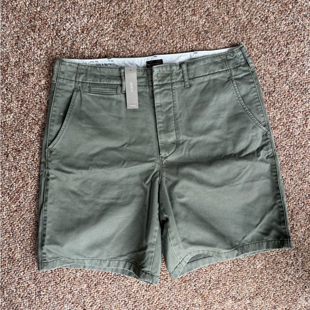 J. Crew Wallace and Barnes field cotton shorts green size 32 NWT